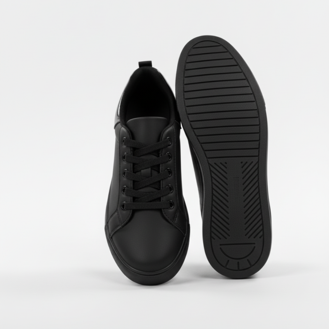 1051 Siyah Mat Hakiki Deri Erkek Sneakers