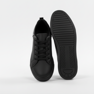 1051 Siyah Mat Hakiki Deri Erkek Sneakers