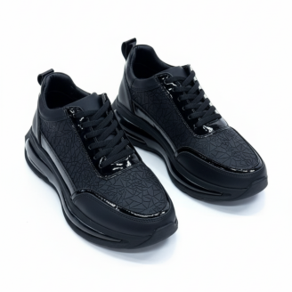 1074 Cam Kırığı Hakiki Deri Erkek Sneakers