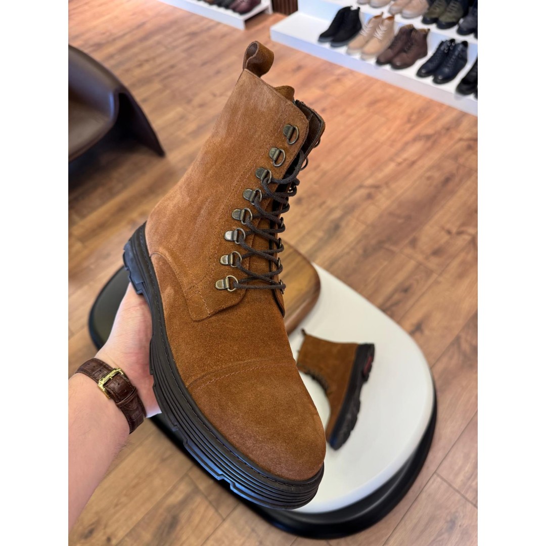 5650 Kahve Nubuk Hakiki Deri Bot