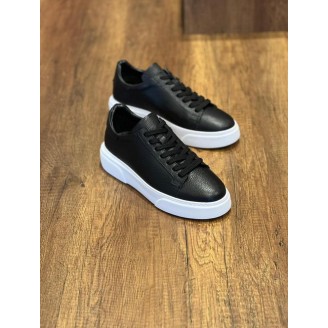 1090 Siyah Cilt Hakiki Deri Erkek Sneakers