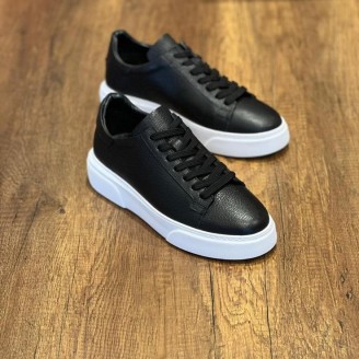 1090 Siyah Cilt Hakiki Deri Erkek Sneakers