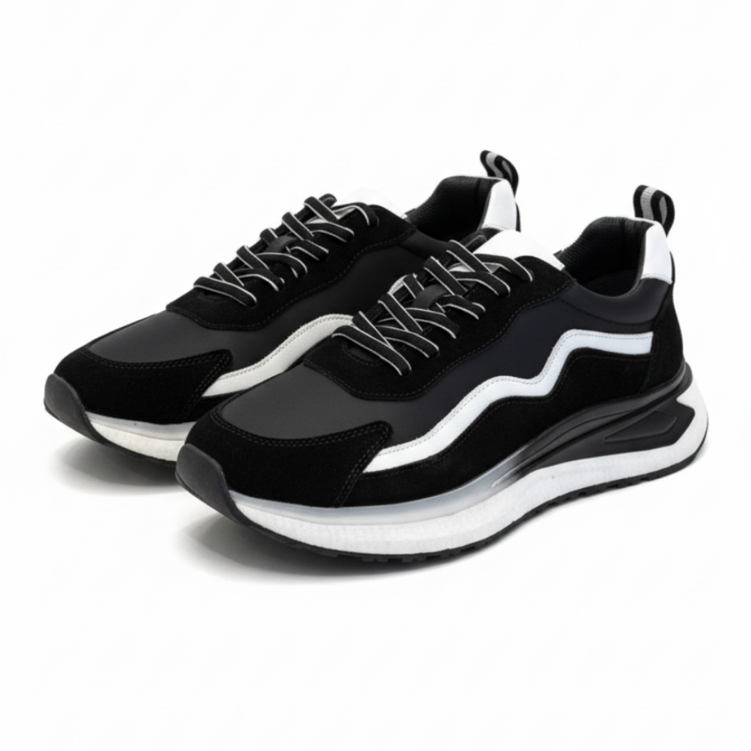 1103 Siyah Hakiki Deri Erkek Sneakers