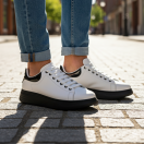 1051 Beyaz Hakiki Deri Erkek Sneakers