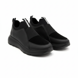 1106 Siyah Hakiki Deri Erkek Sneakers