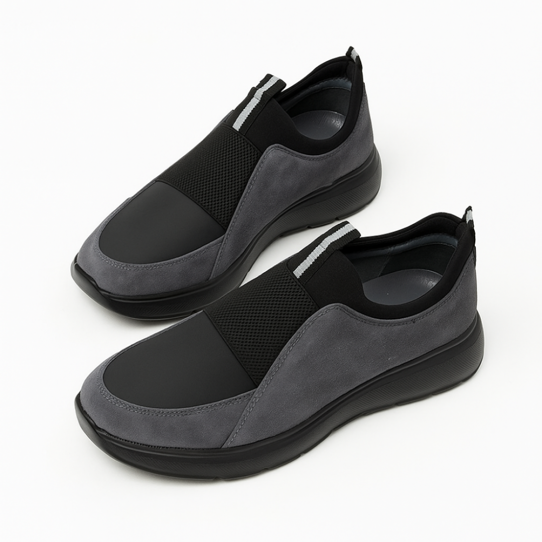 1106 Gri Hakiki Deri Erkek Sneakers