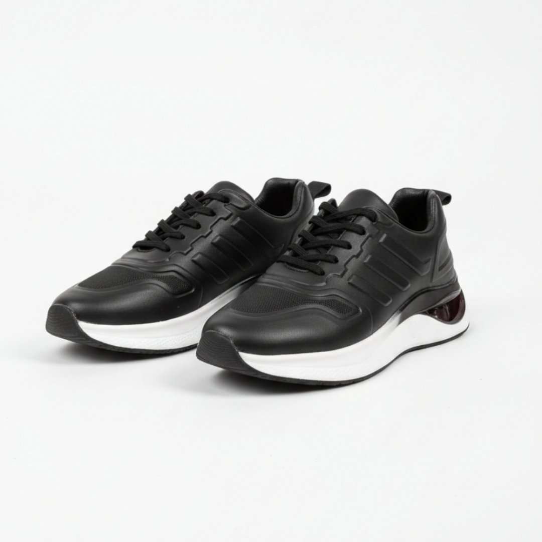 1011 Siyah Eva Hakiki Deri Erkek Sneakers
