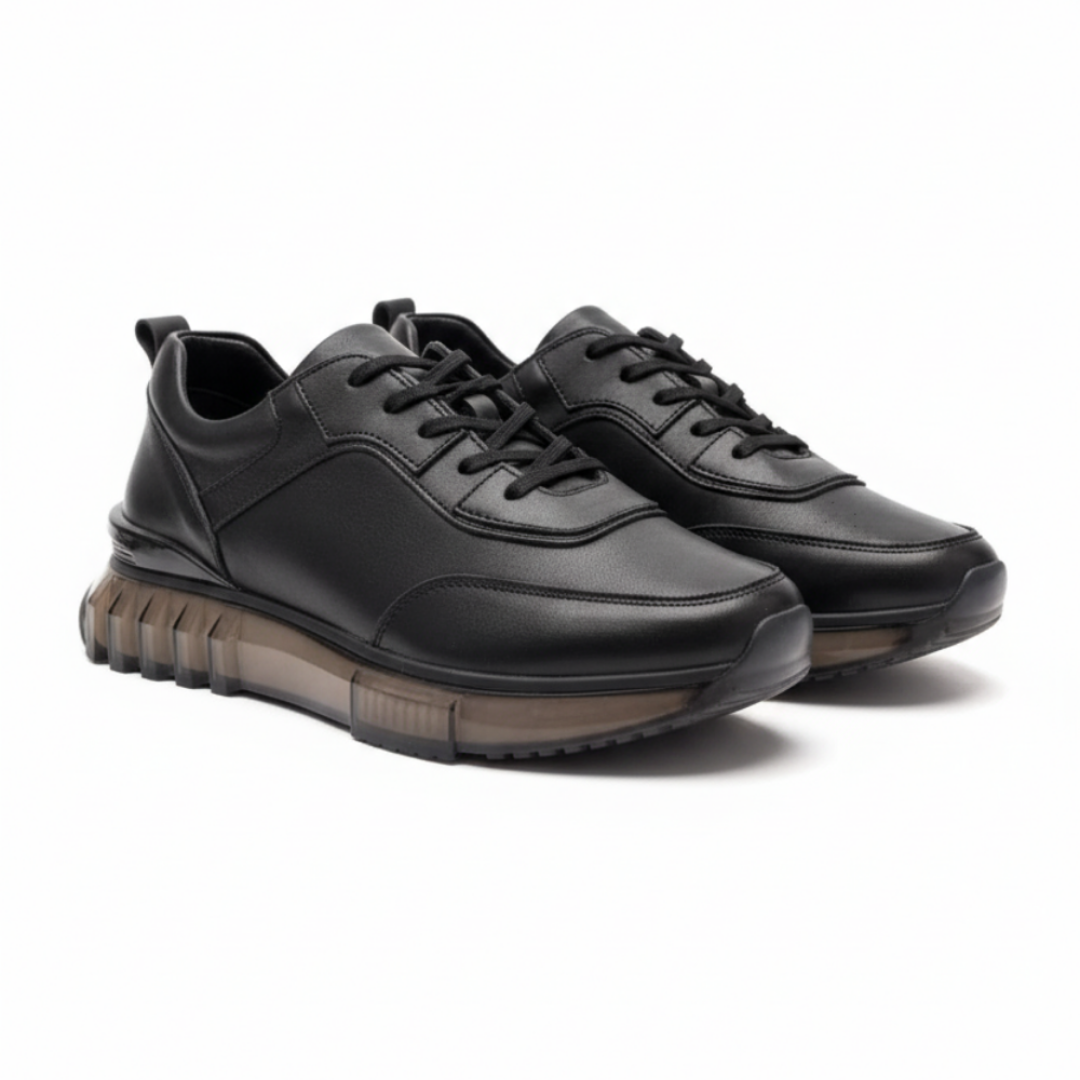 10000 Siyah Cilt Hakiki Deri Erkek Sneakers