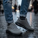 10000 Füme Siyah Taban Hakiki Deri Erkek Sneakers