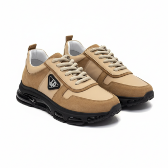 2027 Bej Süet Hakiki Deri Erkek Sneakers
