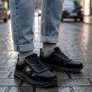 2027 Siyah Süet Hakiki Deri Erkek Sneakers