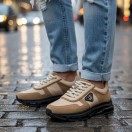 2027 Bej Hakiki Deri Erkek Sneakers