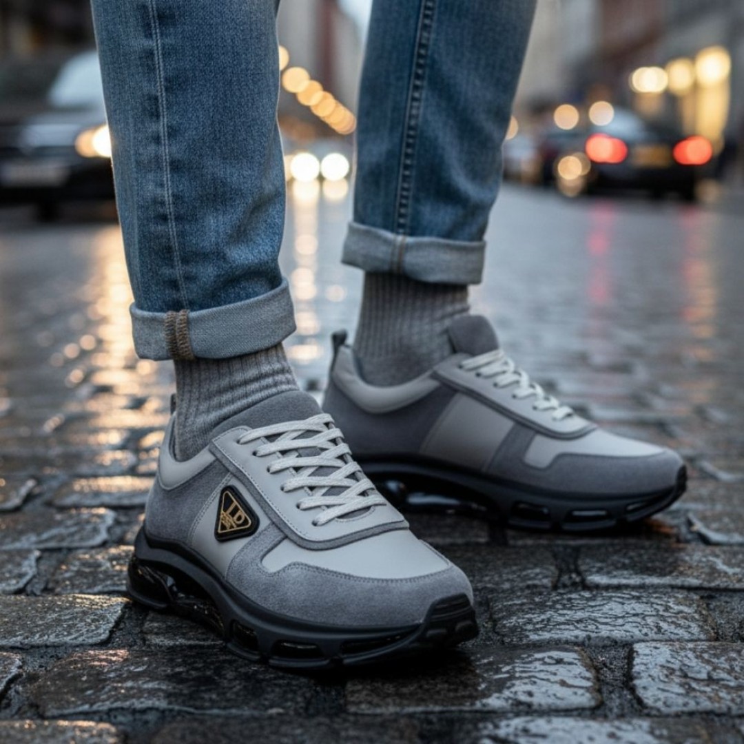 2027 Füme Süet Hakiki Deri Erkek Sneakers