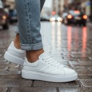 1011 Beyaz Hakiki Deri Erkek Sneakers