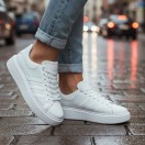 1011 Beyaz Hakiki Deri Erkek Sneakers