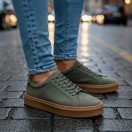 4226 Haki Nubuk Hakiki Deri Erkek Sneakers