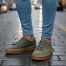4226 Haki Nubuk Hakiki Deri Erkek Sneakers
