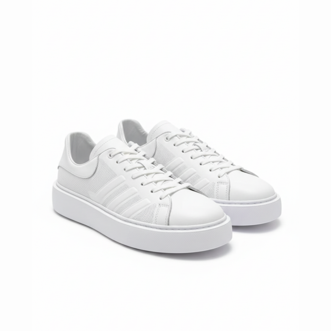 1011 Beyaz Hakiki Deri Erkek Sneakers