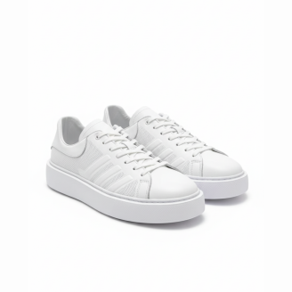 1011 Beyaz Hakiki Deri Erkek Sneakers