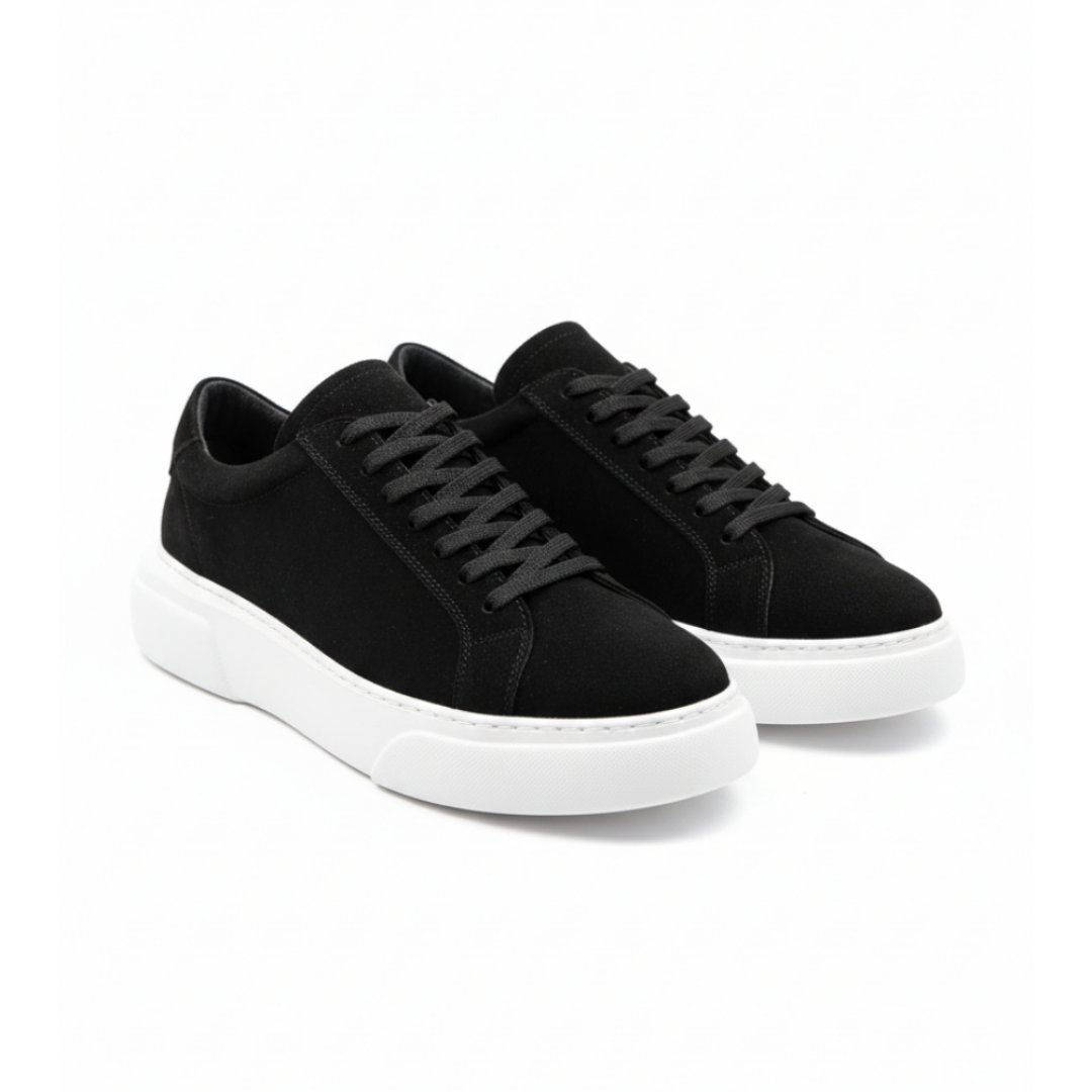 1090 Siyah Nubuk Hakiki Deri Erkek Sneakers