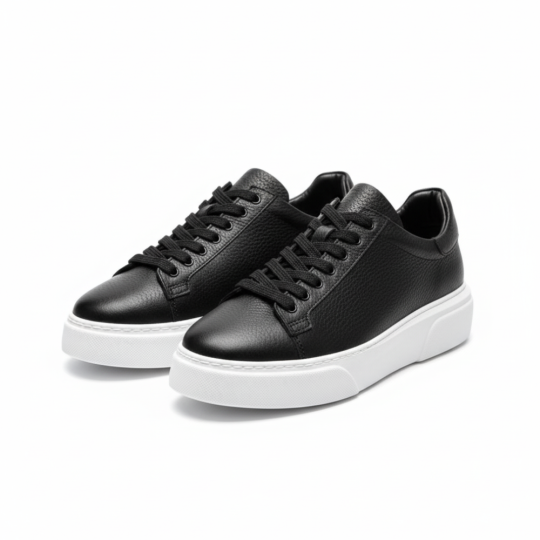 1090 Siyah Cilt Hakiki Deri Erkek Sneakers