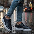1090 Lacivert Cilt Hakiki Deri Erkek Sneakers