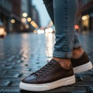 1090 Beyaz Cilt Hakiki Deri Erkek Sneakers