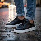 4226 Siyah Cilt Hakiki Deri Erkek Sneakers