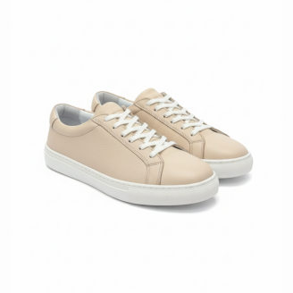 4253 Bej Hakiki Deri Erkek Sneakers