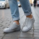 4253 Füme Mat Hakiki Deri Erkek Sneakers