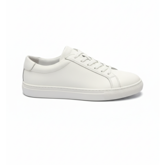 4253 Beyaz Mat Hakiki Deri Erkek Sneakers