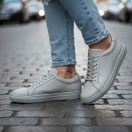 4253 Füme Mat Hakiki Deri Erkek Sneakers