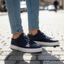 4253 Mat Lacivert Hakiki Deri Erkek Sneakers