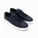 4253 Mat Lacivert Hakiki Deri Erkek Sneakers