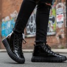 1085 Siyah Rugan Nubuk Hakiki Deri Erkek Bot