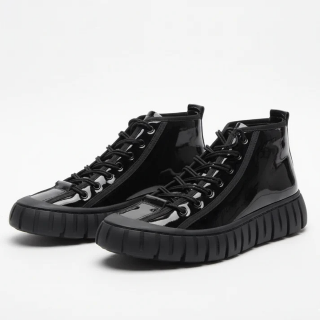 1085 Siyah Rugan Nubuk Hakiki Deri Erkek Bot