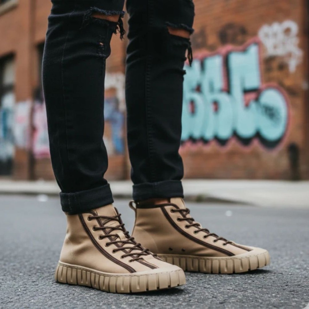 1085 Bej Nubuk Hakiki Deri Erkek Bot