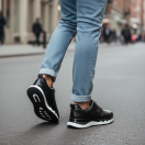 2025 Siyah Hakiki Deri Erkek Sneakers