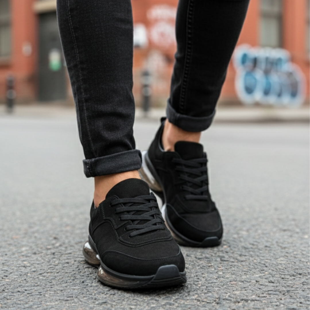 10000 Siyah Nubuk Hakiki Deri Erkek Sneakers