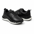 2025 Siyah Hakiki Deri Erkek Sneakers