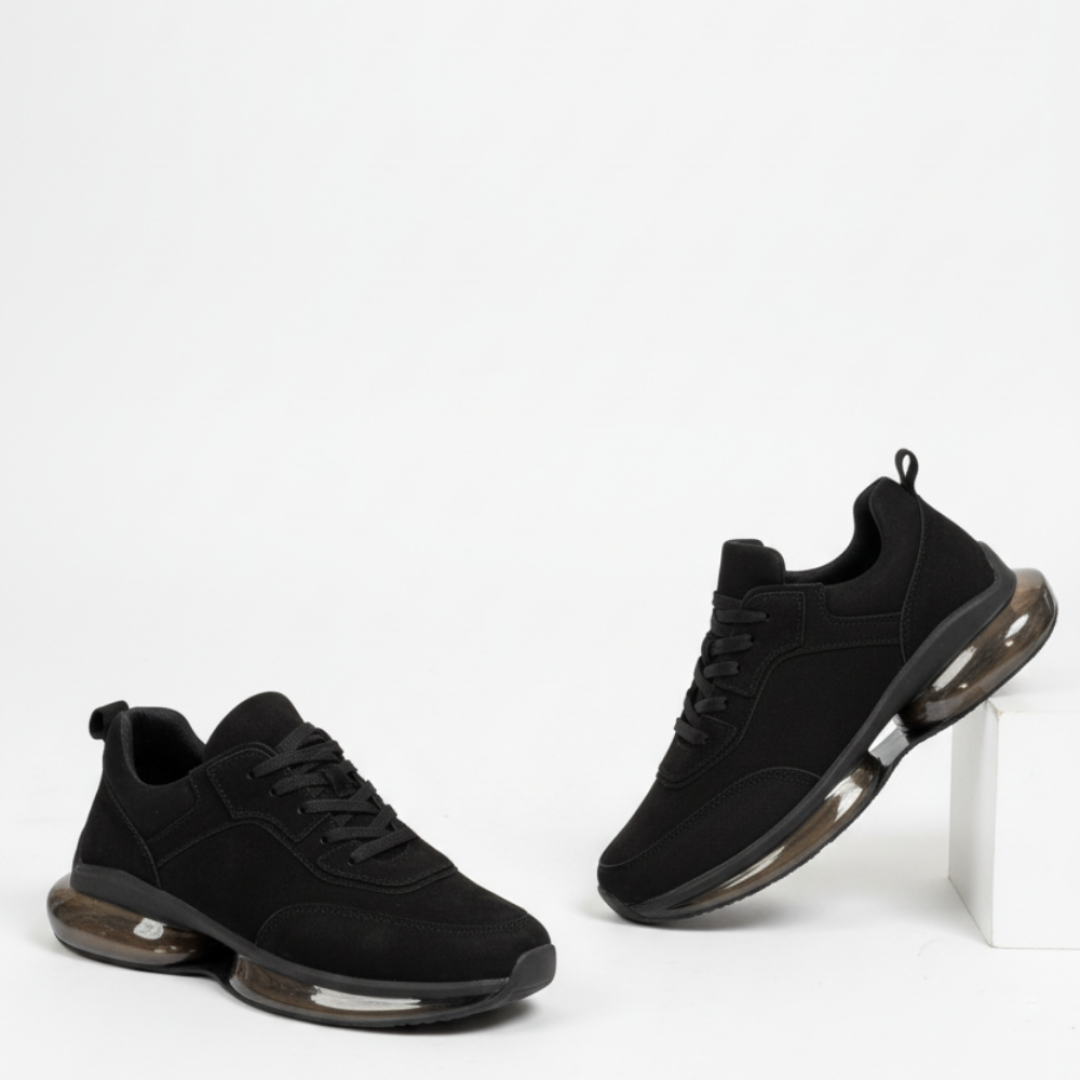 10000 Siyah Nubuk Hakiki Deri Erkek Sneakers