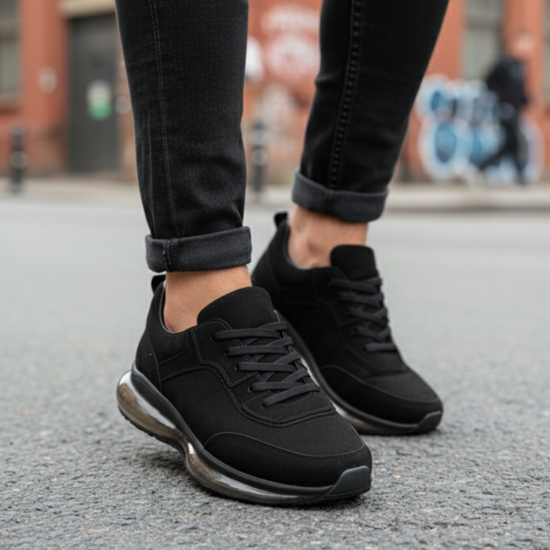 10000 Siyah Nubuk Hakiki Deri Erkek Sneakers