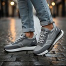 1091 Füme Hakiki Deri Erkek Sneakers