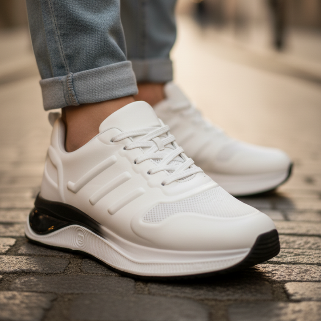 1011 Beyaz Eva Hakiki Deri Erkek Sneakers