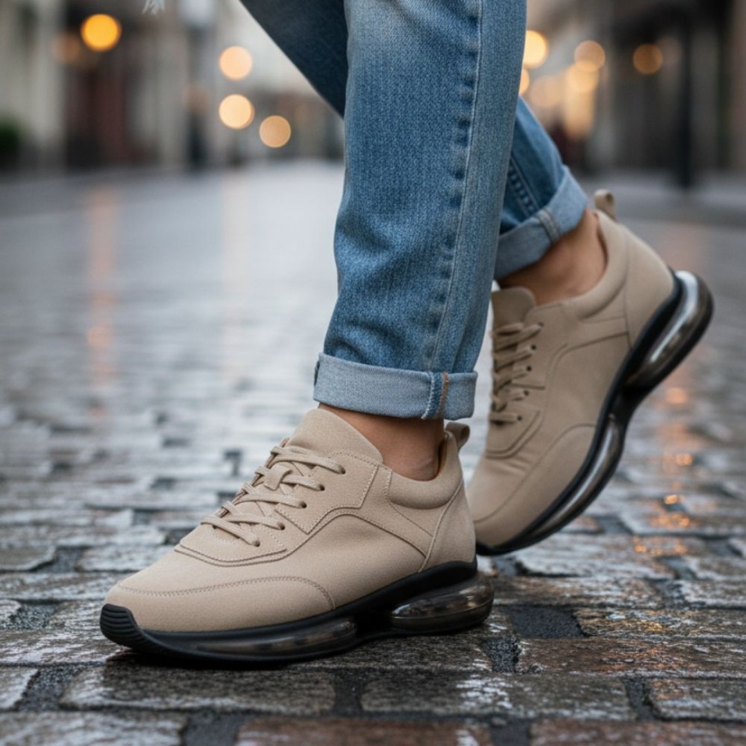 1008 Bej Nubuk Balon Hakiki Deri Erkek Sneakers