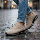 1008 Bej Nubuk Balon Hakiki Deri Erkek Sneakers