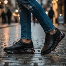 10000 Siyah Cilt Hakiki Deri Erkek Sneakers