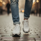 1091 Beyaz Paraşüt Nubuk Detay Hakiki Deri Erkek Sneakers