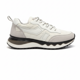 1091 Beyaz Paraşüt Nubuk Detay Hakiki Deri Erkek Sneakers