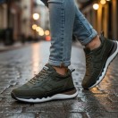 1091 Haki Paraşüt Nubuk Detay Hakiki Deri Erkek Sneakers